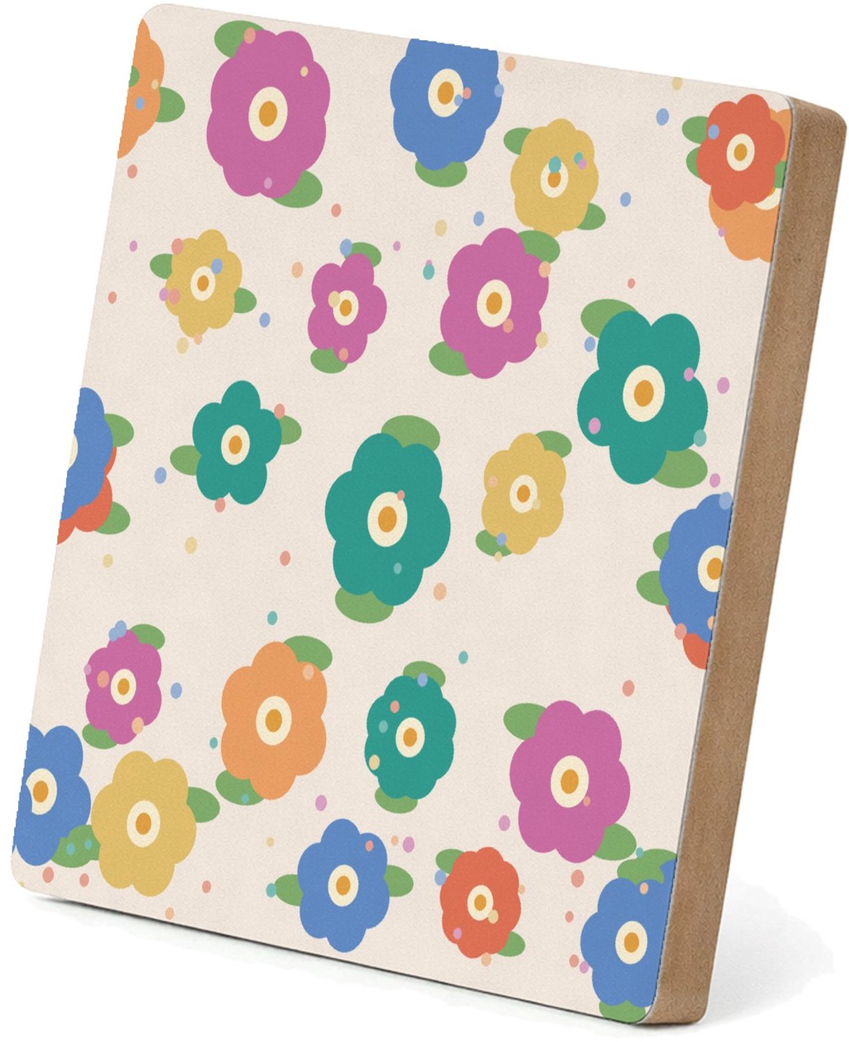 Mr Cadeautjes MDF staande fotolijst 15,2 x 15,2 - design Bloemenveld | cadeau Wit