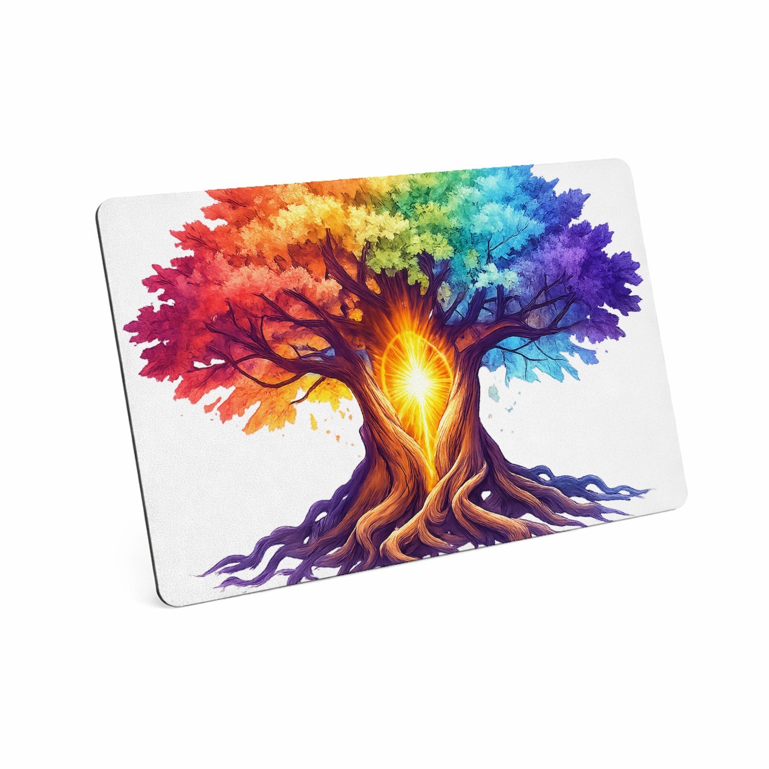 Mr Cadeautjes MDF magnetische fotolijst 28 x 19 - design Een magische berglandschap-bewerking met een centrale lichtb | cadeau Wit