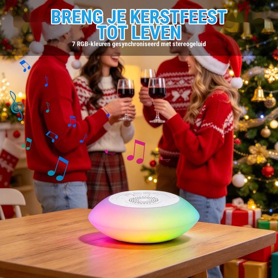 Waterdichte Bluetooth luidspreker IP68 - Draadloze draagbare audio - met ledverlichting - Luidspreker - 360 Surround Sound - Geschikt voor badkamer, zwembad, auto, strand, binnen- en buitengebruik - Wit — afbeelding 3