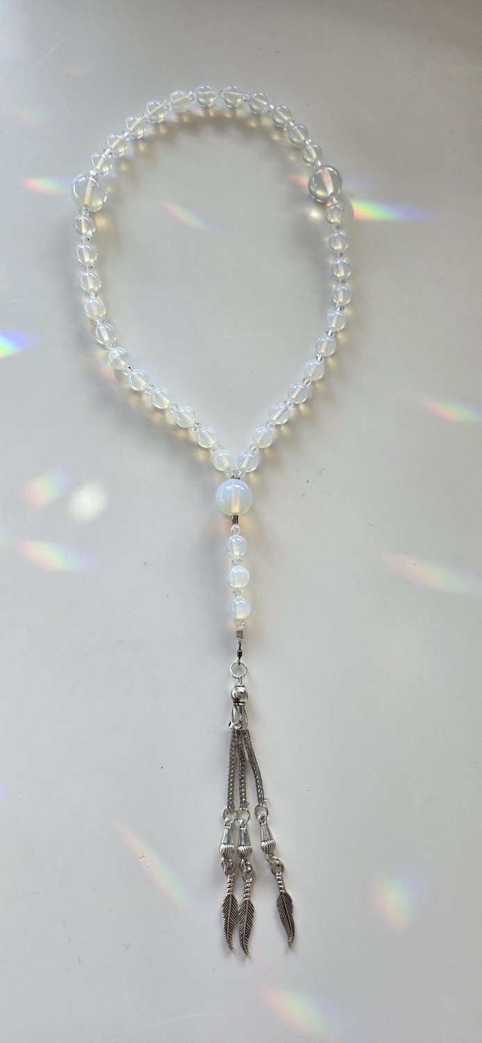 Luxe Tasbih met Swarovski Kristal en Opaliet – Islamitisch Gebedssnoer – Tespih / Misbaha