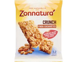 Zonnatura - Pinda Crunch Biologisch - 6 x 3 x 45 gr - Voordeelverpakking