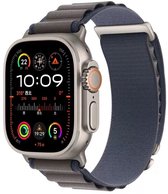 Stravo Nieuw Alpine Loop Nylon Sport bandje - Geschikt voor Apple Watch 46mm (Series 12/11/10), 49mm (Ultra 4/3/2), 45mm (Series 7/8/9), 44mm (Series 4/5/6, SE 1/2/3), 42mm (Series 1/2/3) - Verstelbaar met Metalen C-Haak - Blauw