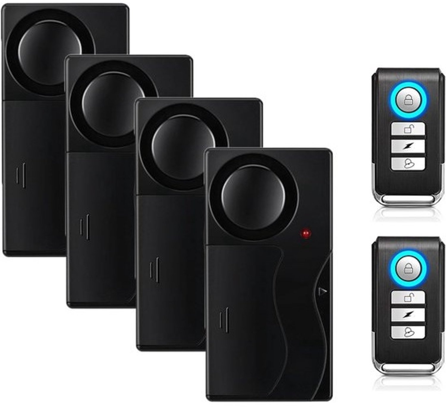 Trilalarm - Bewegingssensor Alarm - Fietsbeveiliging - 110dB Luid Geluid - 4 Sensoren - Zwart