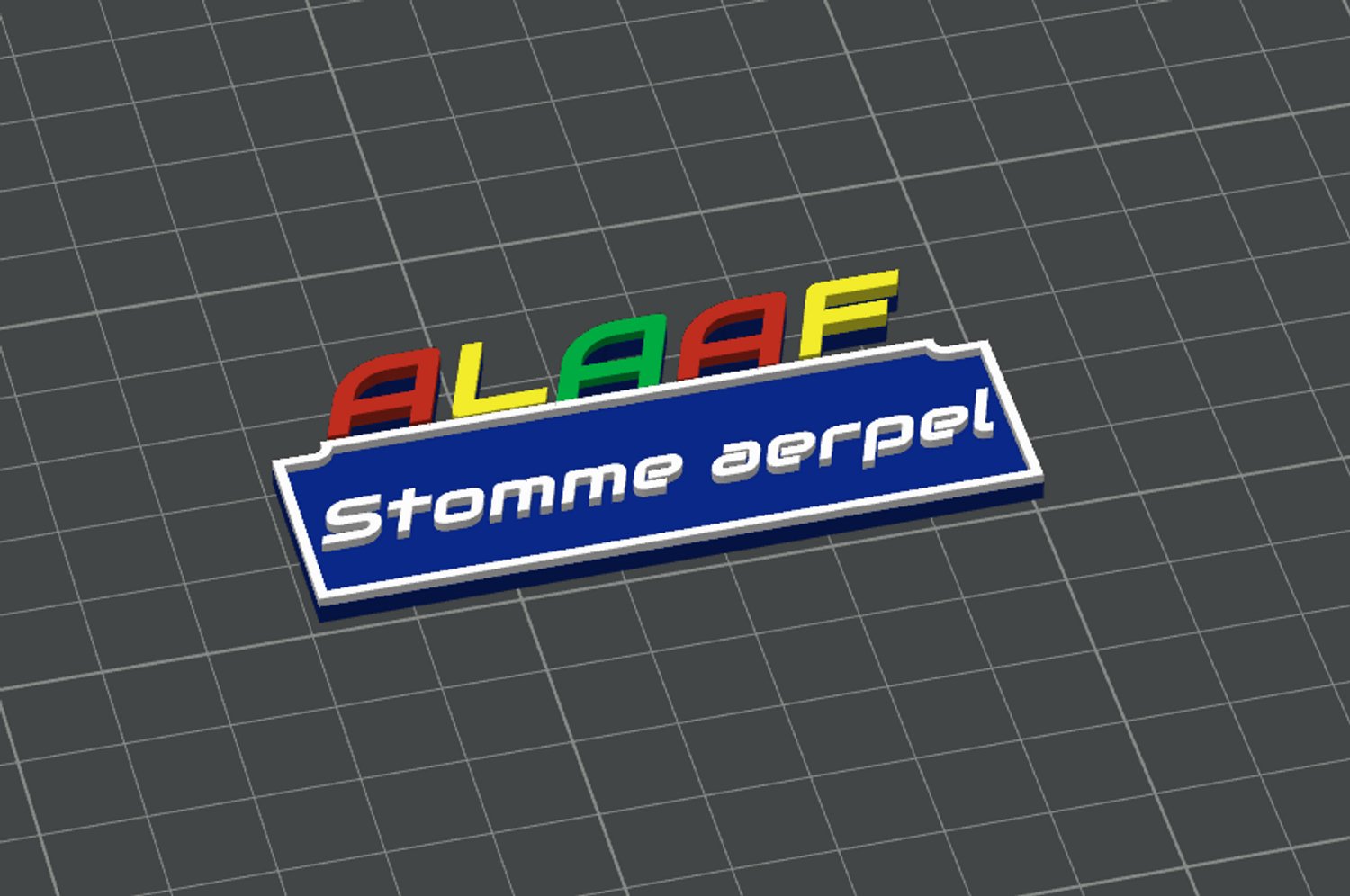 Naamspeldje ALAAF STOMME AERPEL - 70X30X3MM