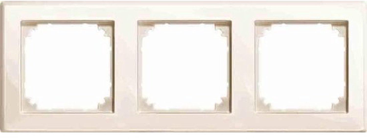 Drievoudig afdekframe - Schakelaarframe - Afdekking voor installatie - Thermoplast - Glanzend wit