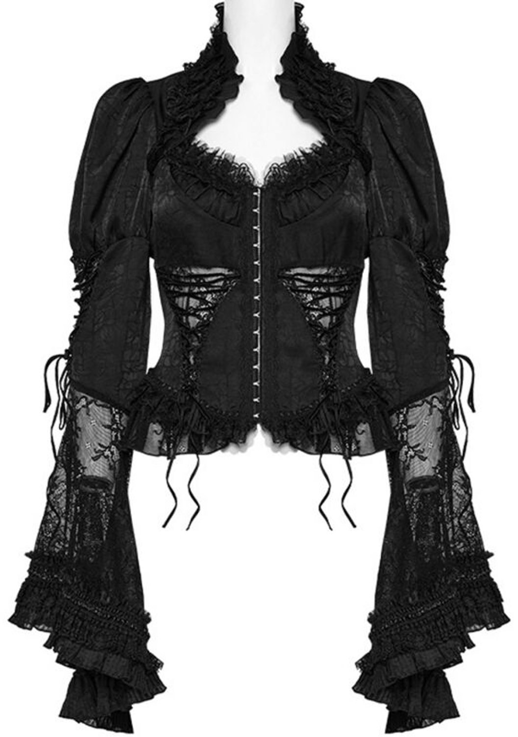 Punk Rave Goth Gorgeous Shirt Dames Blouse - zwart - 3XL