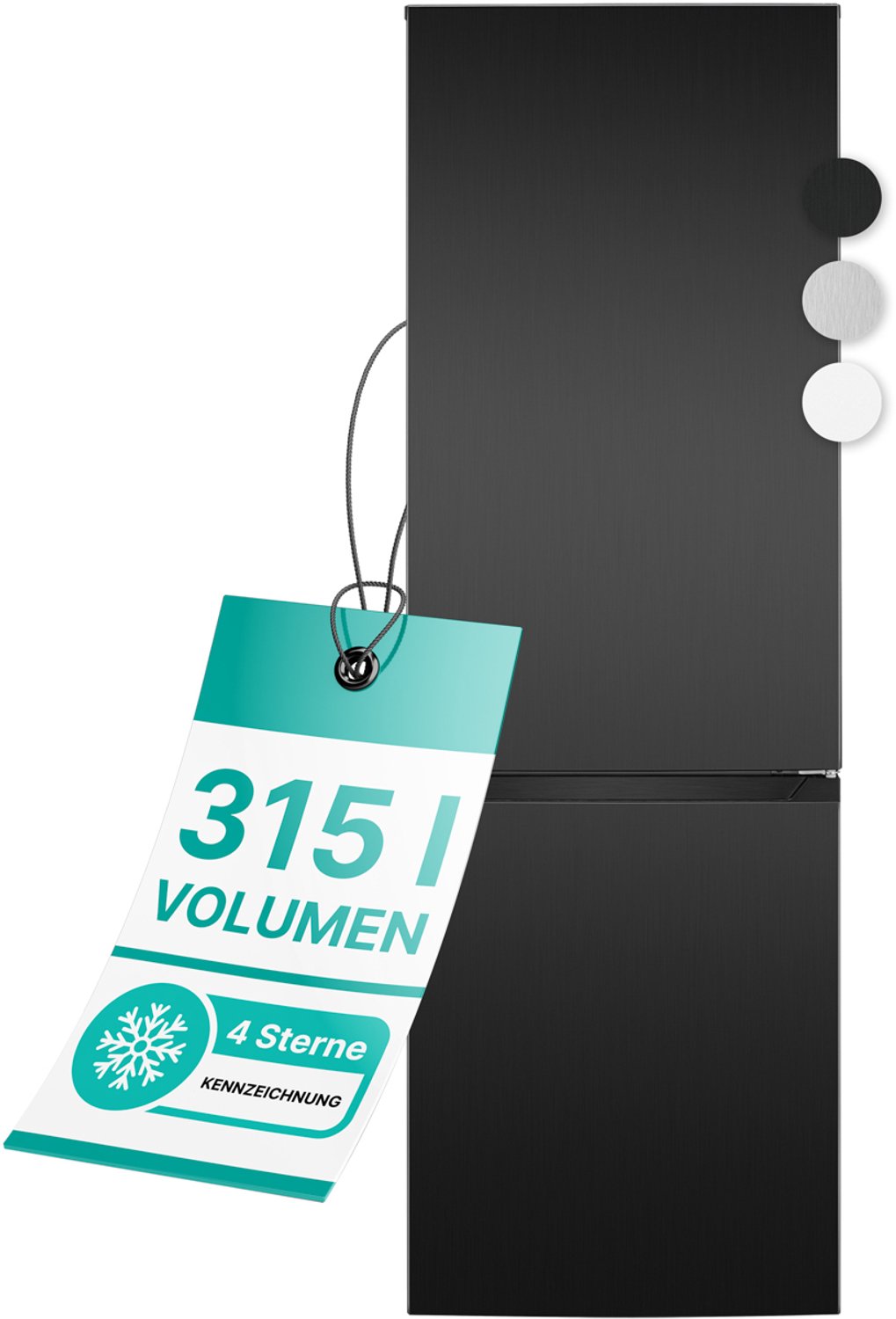 Bomann KG 7357 - Koel-vriescombinatie - 315 Liter - Energieklasse C - 40 dB - Dark Inox Look