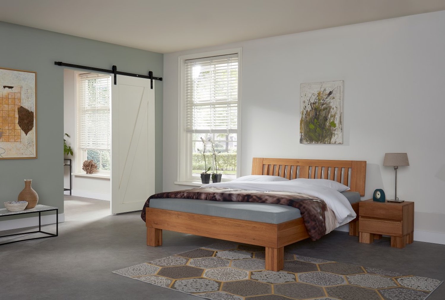 Bed Box Wonen Massief beuken houten bed Vidin Premium 140x210 cm Natuur gelakt