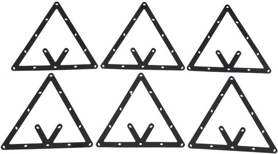 Pooldriehoek Zwart - 6-delige Set - Biljarttafel Accessoire - Balhouder - Positionering - Afmetingen 24 x 24cm - Biljartrek — afbeelding 4