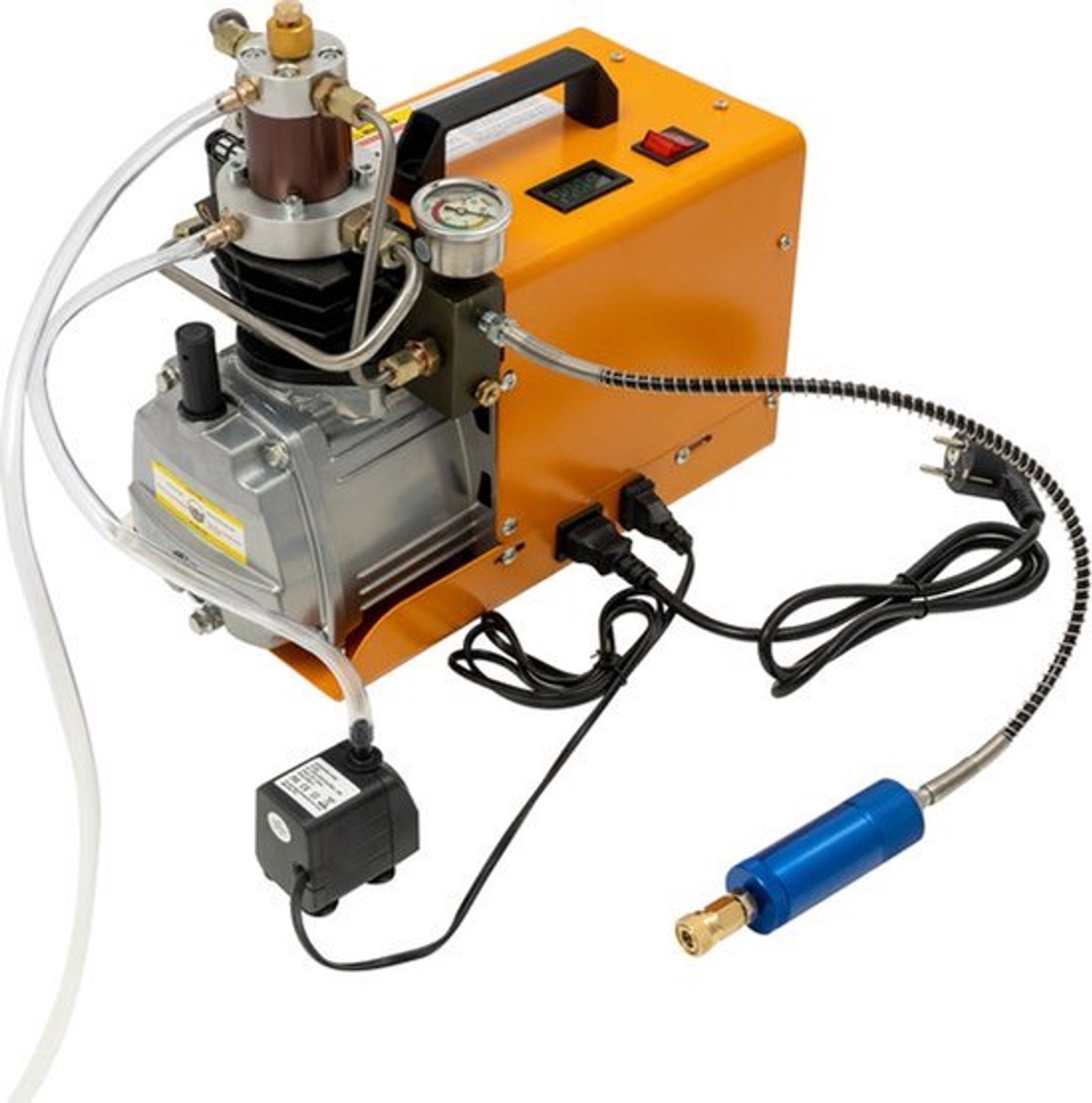 Luchtcompressor Hogedruk - 1800 W Vermogen - 300 Bar Druk - Koper Staal Aluminium - Elektrische Inflatiepomp