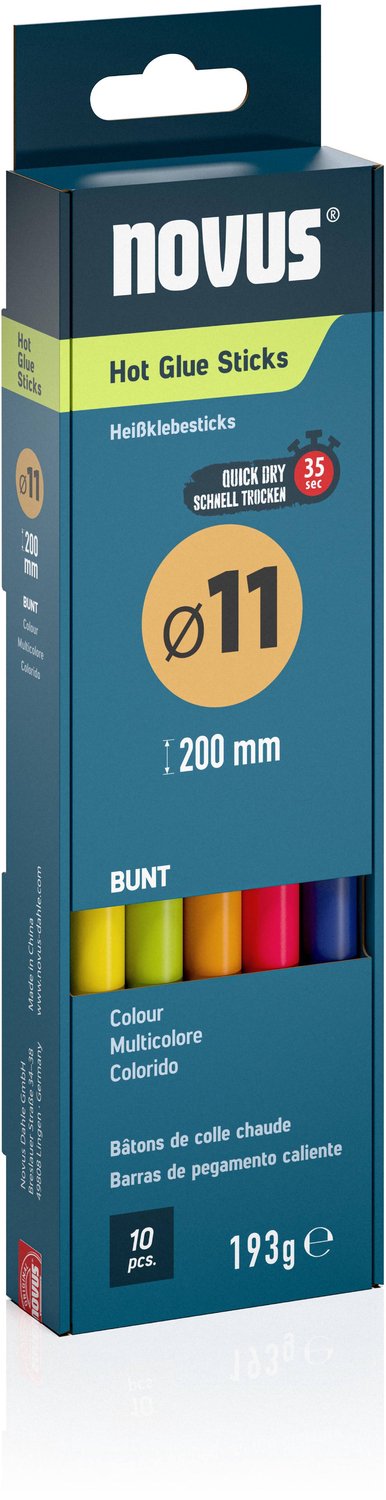 Novus Lijmpatronen 11 mm kleur - 10st