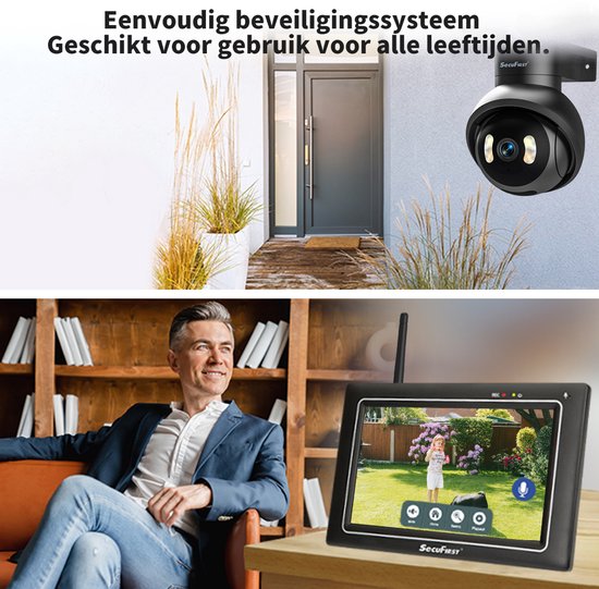 SecuFirst CWL418S Met 7 inch monitor en 1x Draaibare Beveiligingscamera - Zwart — afbeelding 4