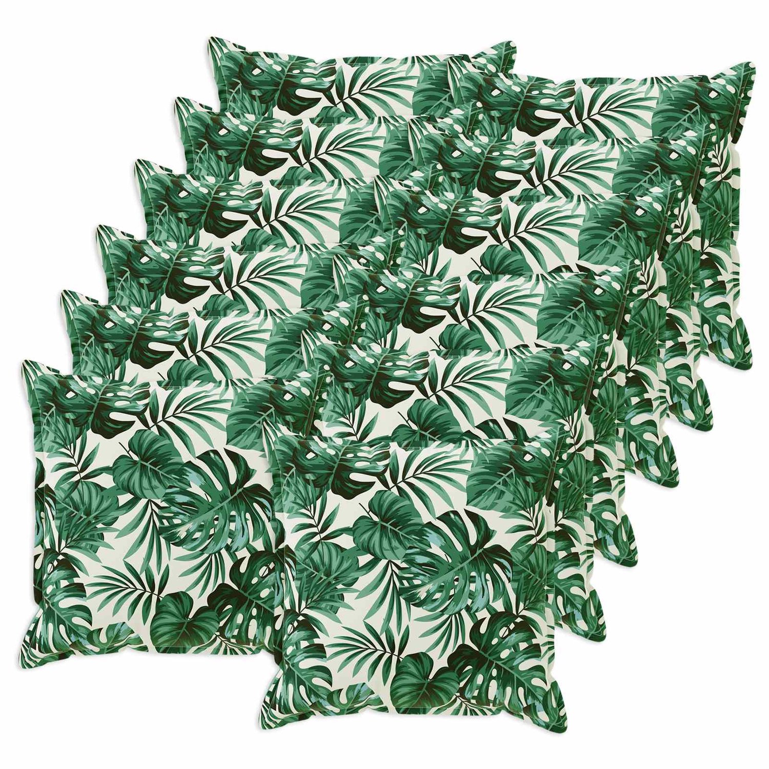 vidaXL Dekenkussen - 12 - st - HOUTEN - Bladpatroon - 45 - x - 45 - cm - Polyester