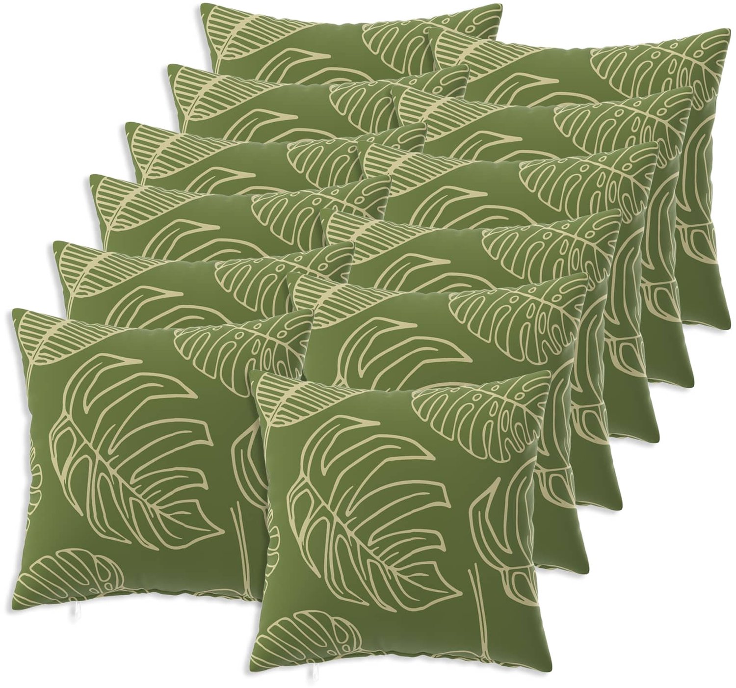 vidaXL Dekenkussen - 12 - st - HEERLEN - Blad - Design - 40 - x - 40 - cm - Polyester Bladontwerp