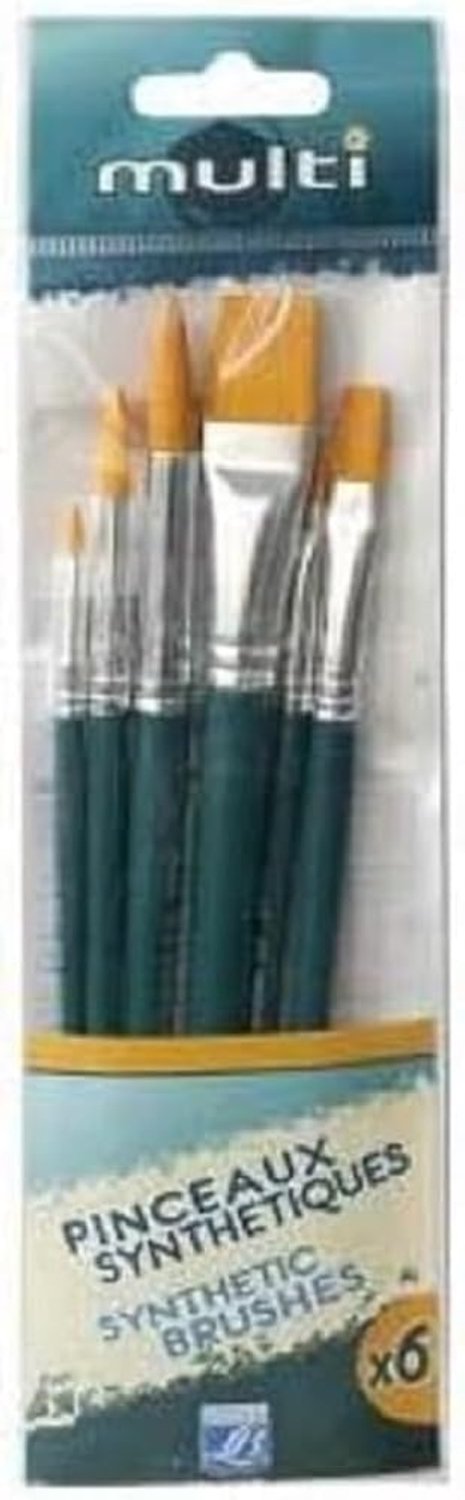 Merkloos Kwastenset - 6 Stuks voor Acryl, Aquarel & Olieverf