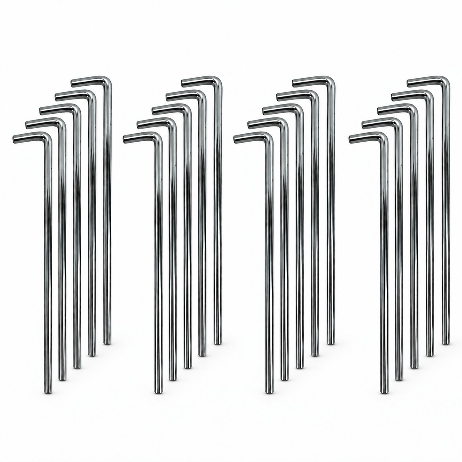 Tentharingen heavy duty met open oog - 20 stuks - 22,7 cm - Metaal - 5 mm