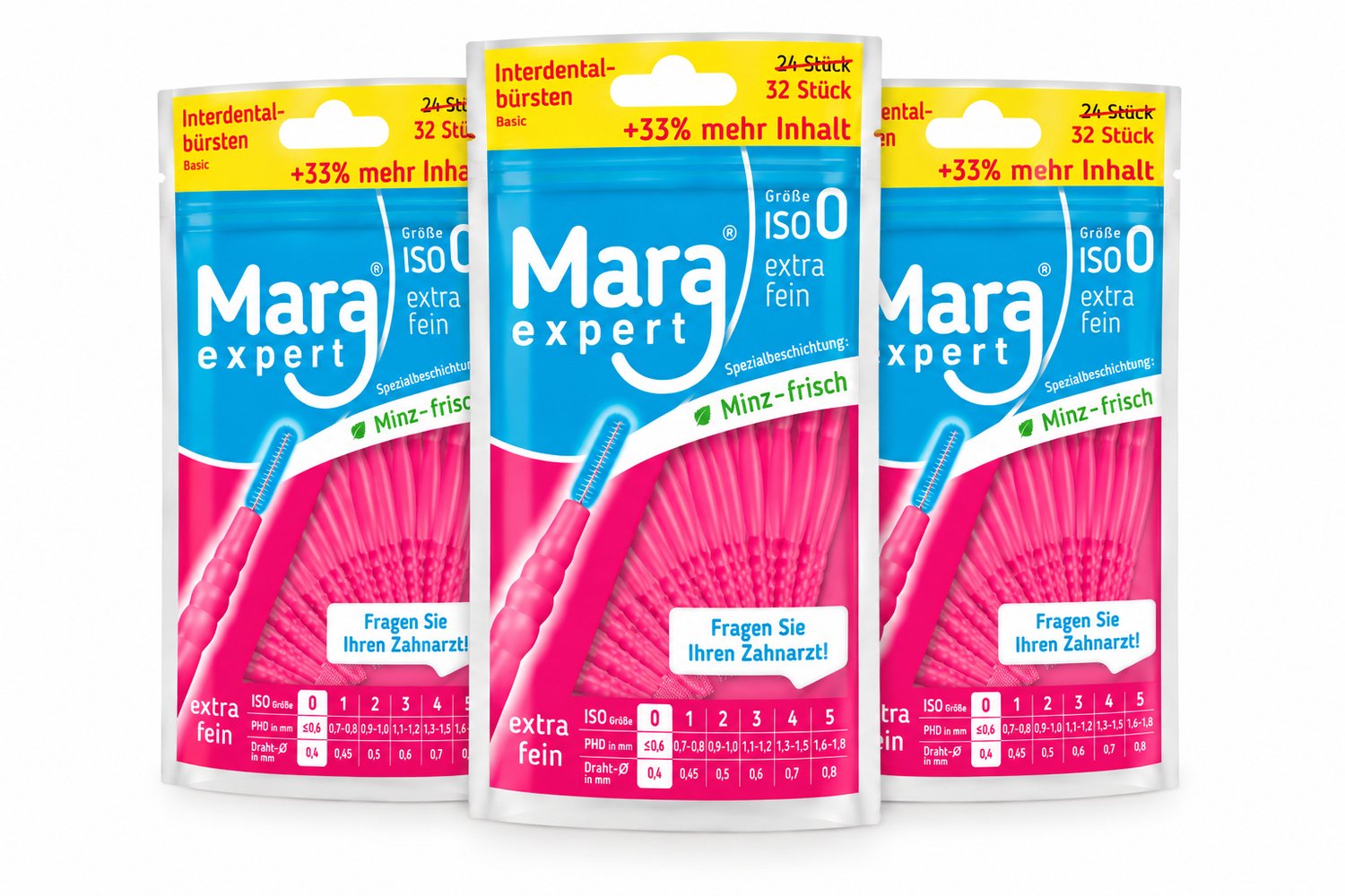 Mara Expert ID Brush Basic Ragers - ISO 0 - Roze - 3 x 32 stuks - Voordeelverpakking