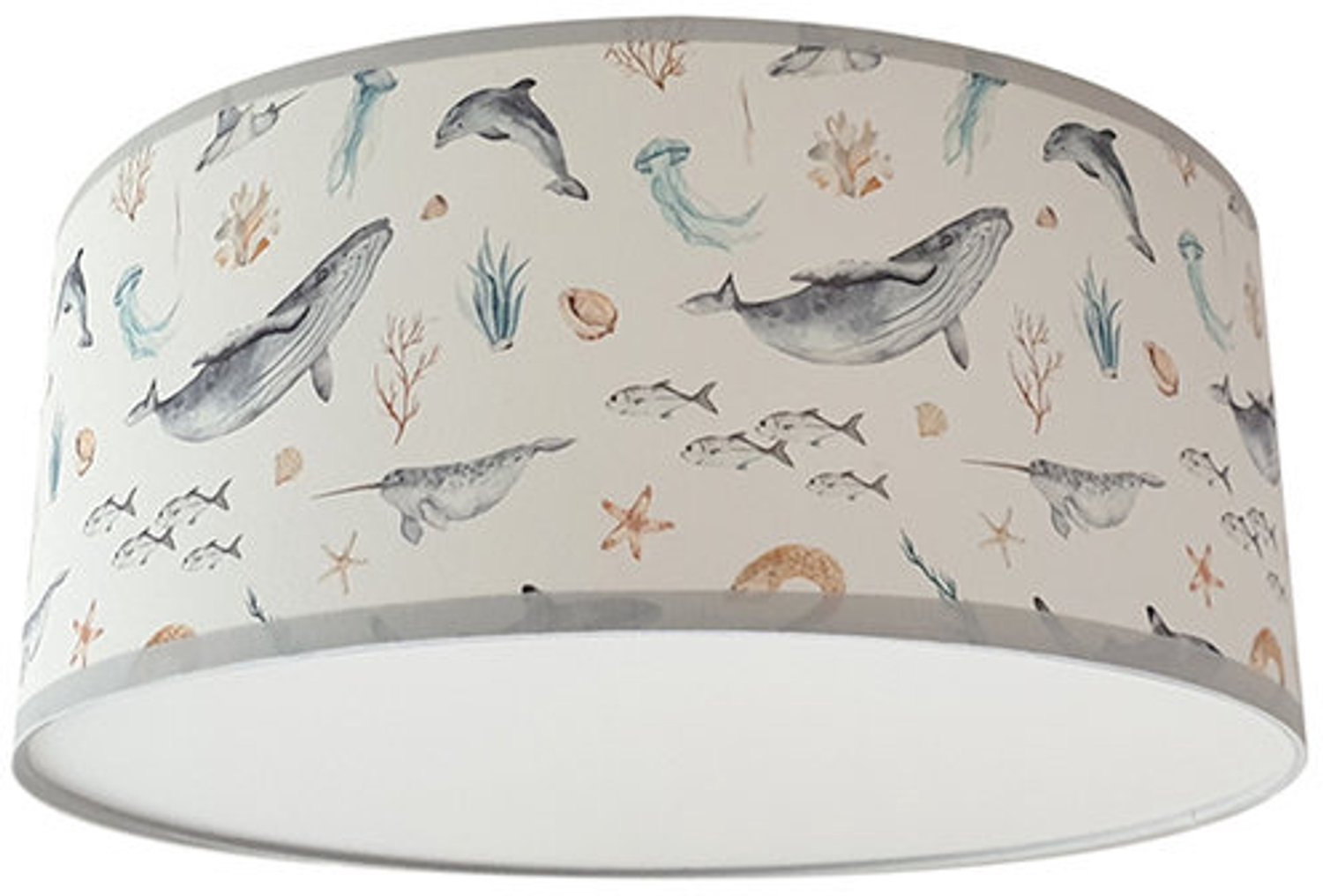 Plafondlamp onderwaterwereld-kinderkamer-sfeerverlichting-35cm diameter-met diffuser-incl plafondfitting-zeedieren