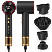 Wellshine Föhn met Diffuser - Ionische Haardroger voor Krullen & Stijl - Haarföhn - Reisföhn - Coolshot - 3 Standen - Föhn met Borstel - Incl. 4 Opzetstukken - Sèche Cheveux - Hairdryer - 1100W