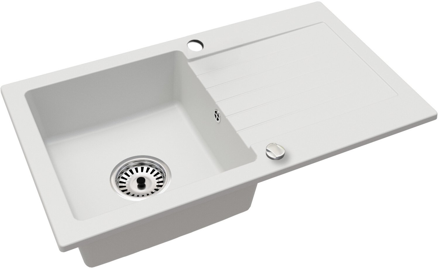 Faizee Home Granieten Spoelbak – Kwartscomposiet Keuken Spoelbak – Verschillende Modellen en Kleuren Alisha Weiß