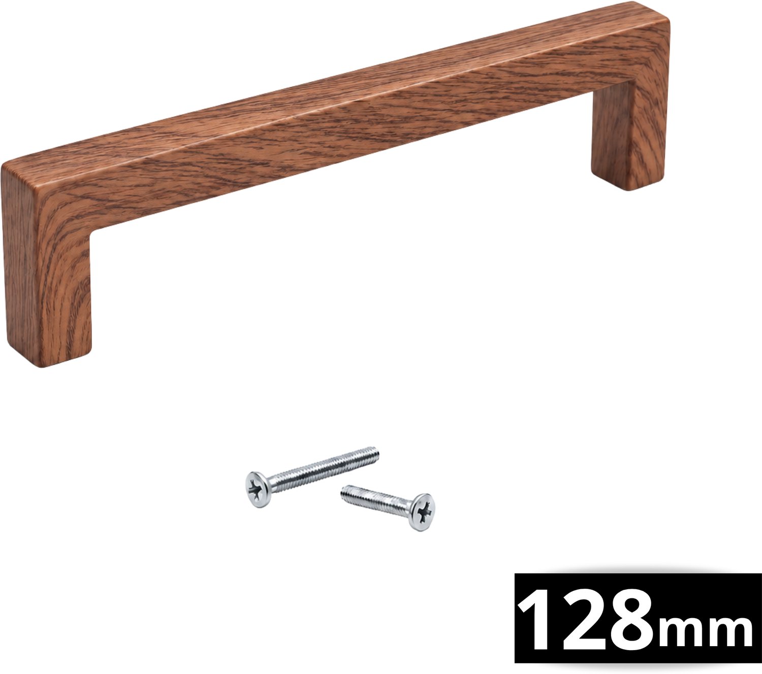 2X Handgreep kast Cedar 128mm boormaat RVS walnoot houtlook - Handgrepen kast hout - Handgrepen keukenkastjes