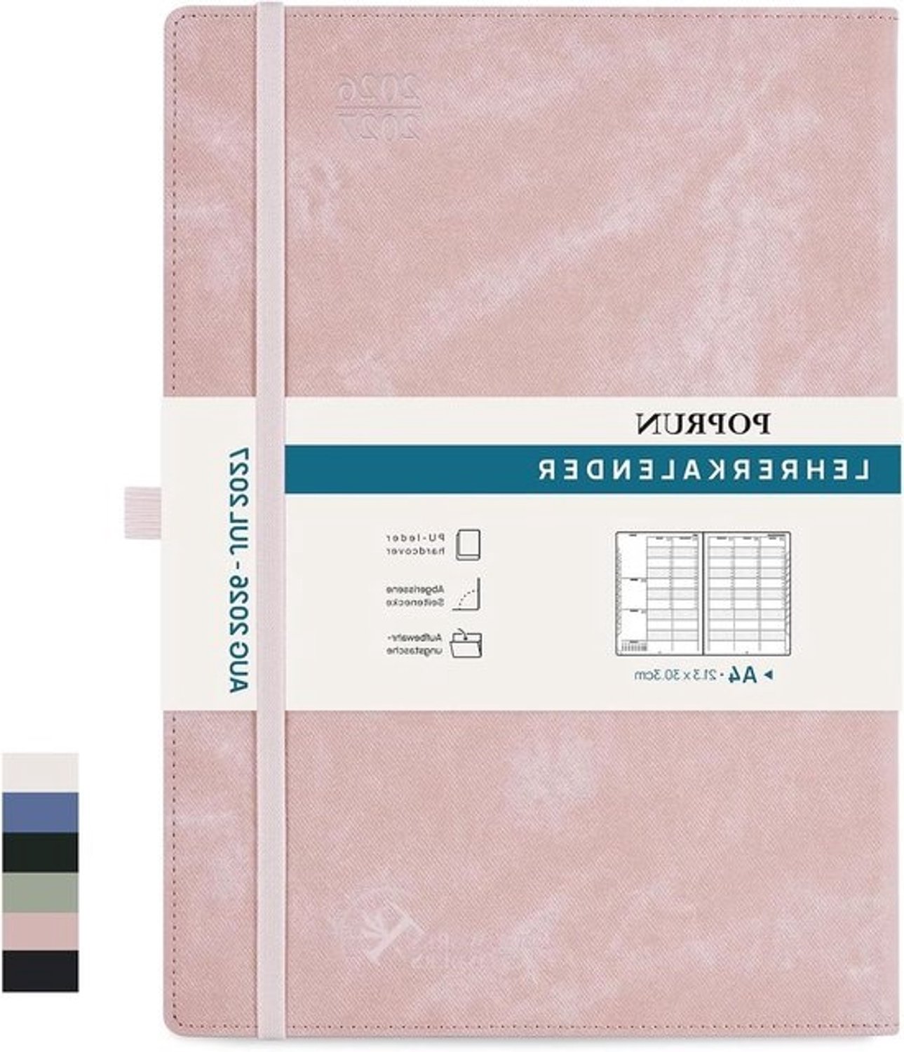 Lerarenagenda 2026-2027 - Schoolplanner - Onderwijs plannen - Week- en maandoverzicht - DIN A4 - Roze