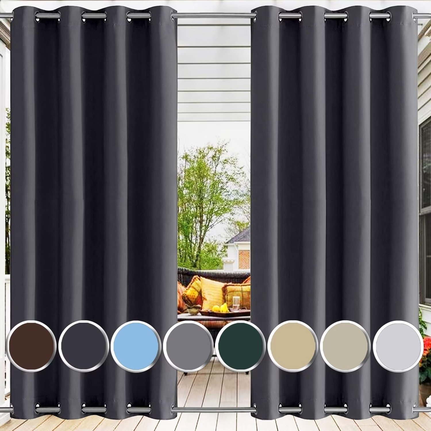Outdoorgordijn 200x200 cm Weerbestendig voor Balkon en Terras