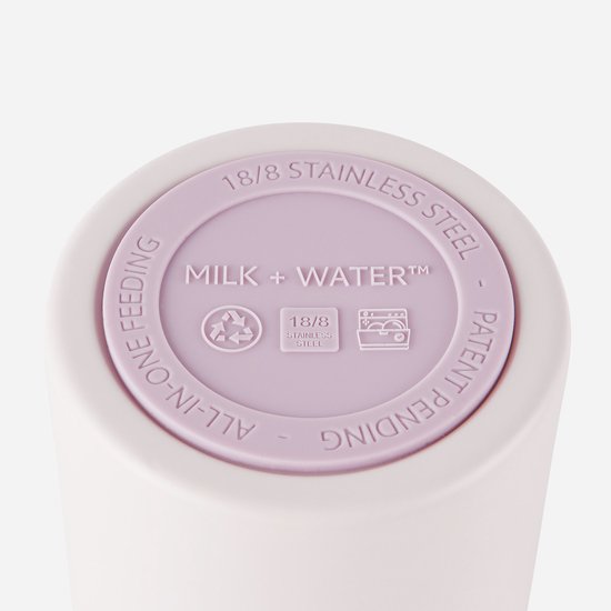 MILK + WATER™ Unieke Alles-in-1 Thermo Babyfles 266ml Medium Flow - Geïntegreerde Poederkamer - Dusty Pink — afbeelding 3