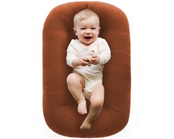 Babymatras - Wieg Matras Ovaal - Kinderwagenmatras - Geschikt voor kinderwagens, Mozesmandjes, wiegjes en reisbedjes - Afneembaar en wasbaar - Gevuld met PP-katoen - 75x45CM - Koffiekleurig