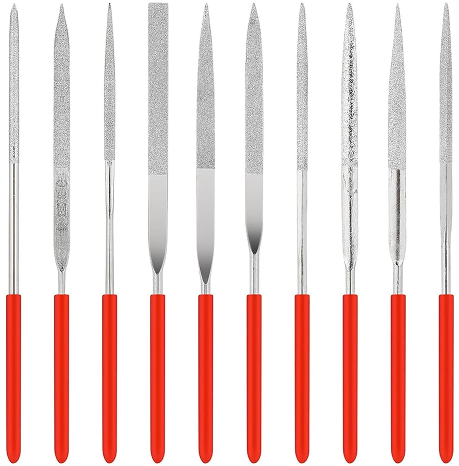 Mini-Naaldvijlset 10 Stuks - Diamantvijlen - Metalen Vijl - Precisie Vijl - Slijtvast - Zachte Grip - Vijlen