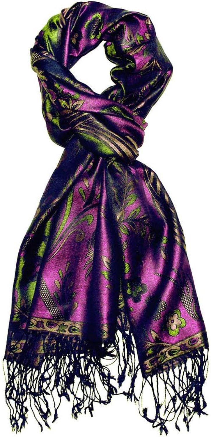 Lorenzo Cana Heren Sjaal 100% Zijde Jacquard Paisley Groen 70x190cm