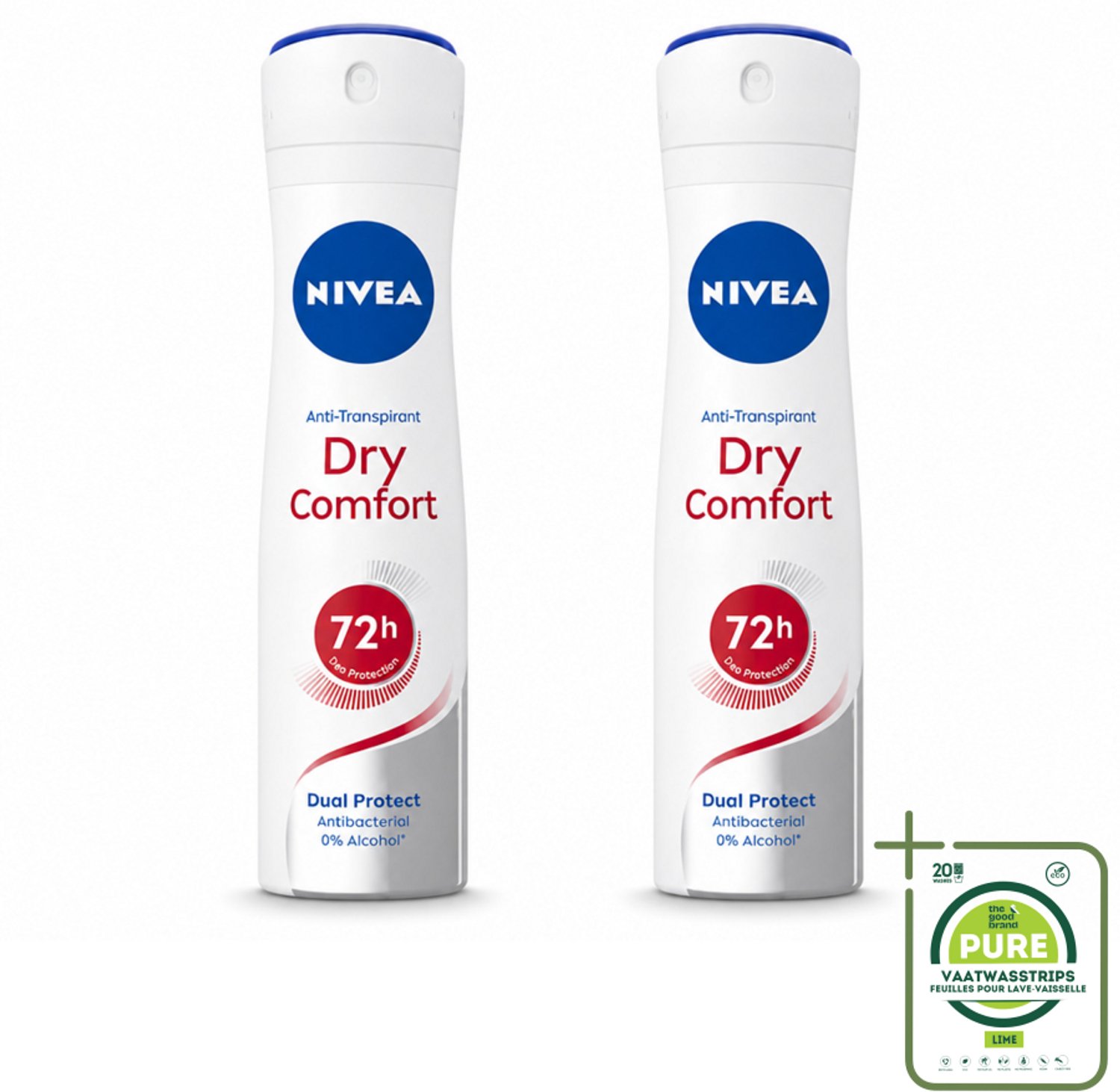 2 x NIVEA - Deodorant Spray - Droog Comfort - Antibacterieel - 150 ml - Grootverpakking - Anti-zweet - Geur Neutraliseren - 0% Alcohol - Huidverzorging - Dermatologisch Getest