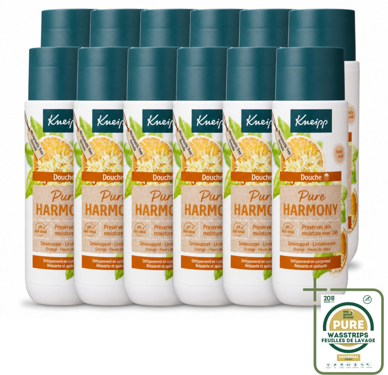 12 x Kneipp - Douchegel - Oranje lindebloesem - 200 ml - Wasstrips - Douchegel - Natuurlijke Douchegel - Kalmerende Douchegel - Huidverzorging - Ontspanning