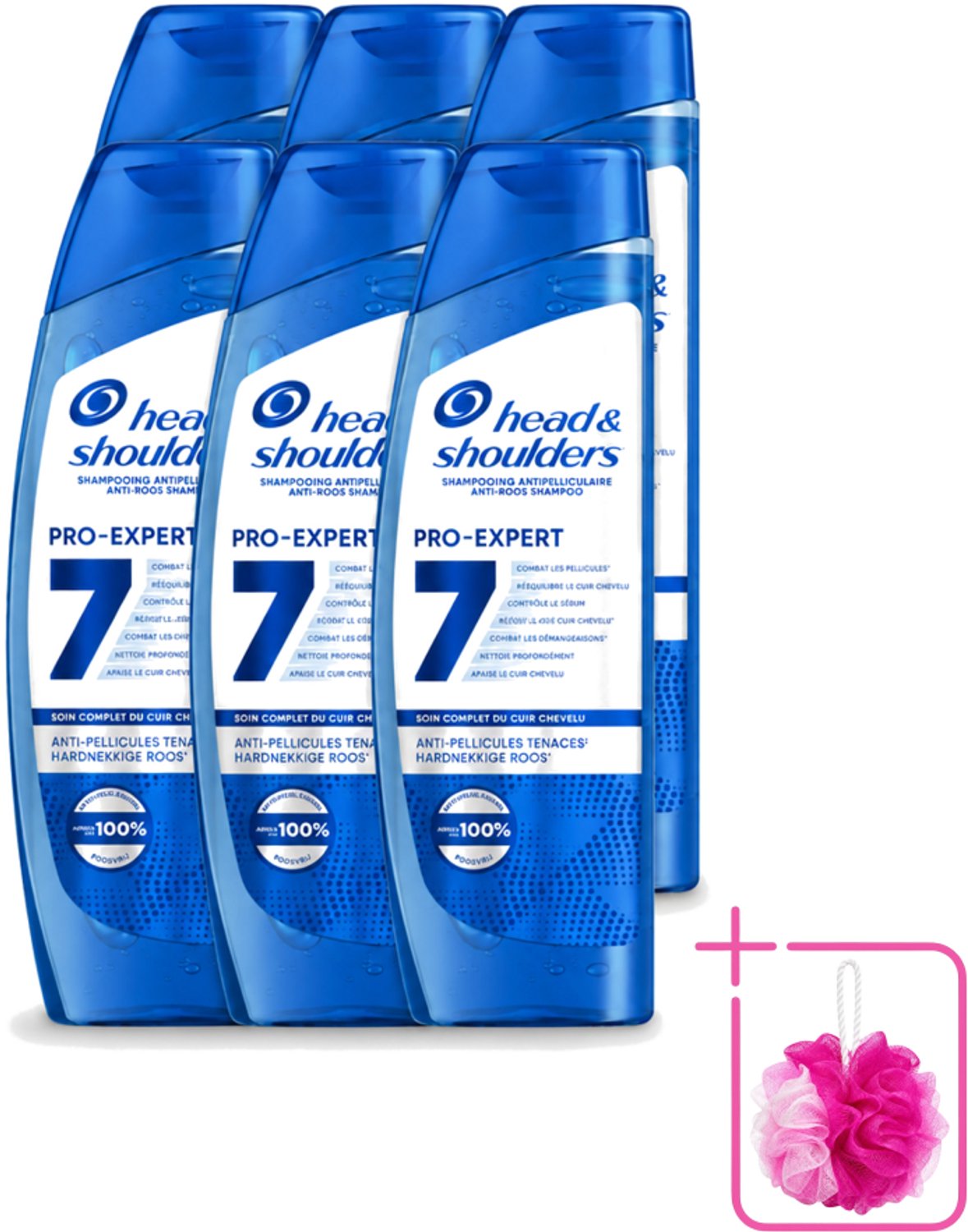 6 x Head & Shoulders - Shampoo - Pro-Expert 7 - Anti-Roos - 250 ml - Bulkverpakking - Anti-roos shampoo - Douchemop - Hoofdhuidbescherming