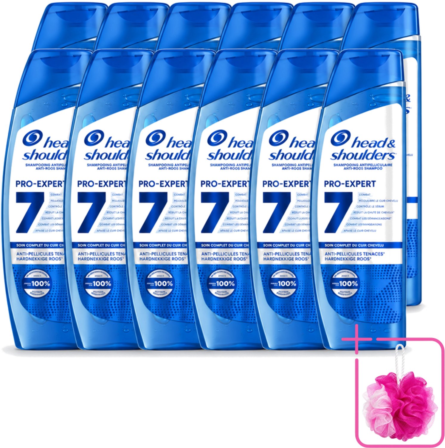 12 x Head & Shoulders - Shampoo - Pro-Expert 7 - Anti-Roos - 250 ml - Bulkverpakking - Anti-roos shampoo - Douchemop - Hoofdhuidbescherming