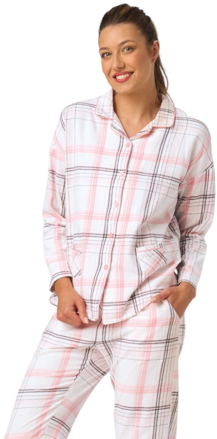 Key Flanellen Pyjama Dames Roze Ruit LNS 415 40 / L