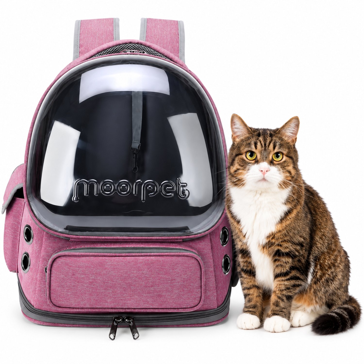 MIRO® Katten Rugzak Transport - Katten Draagtas - Reismand Kat & Hond - Reistas voor Katten & Kleine Honden - Extra Ventilatie - Tot 6 kg - Roze