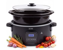 DistinQ Digitale Slowcooker 6 liter met Timer – Keramische binnenpan - Timerfunctie - Warmhoudfunctie