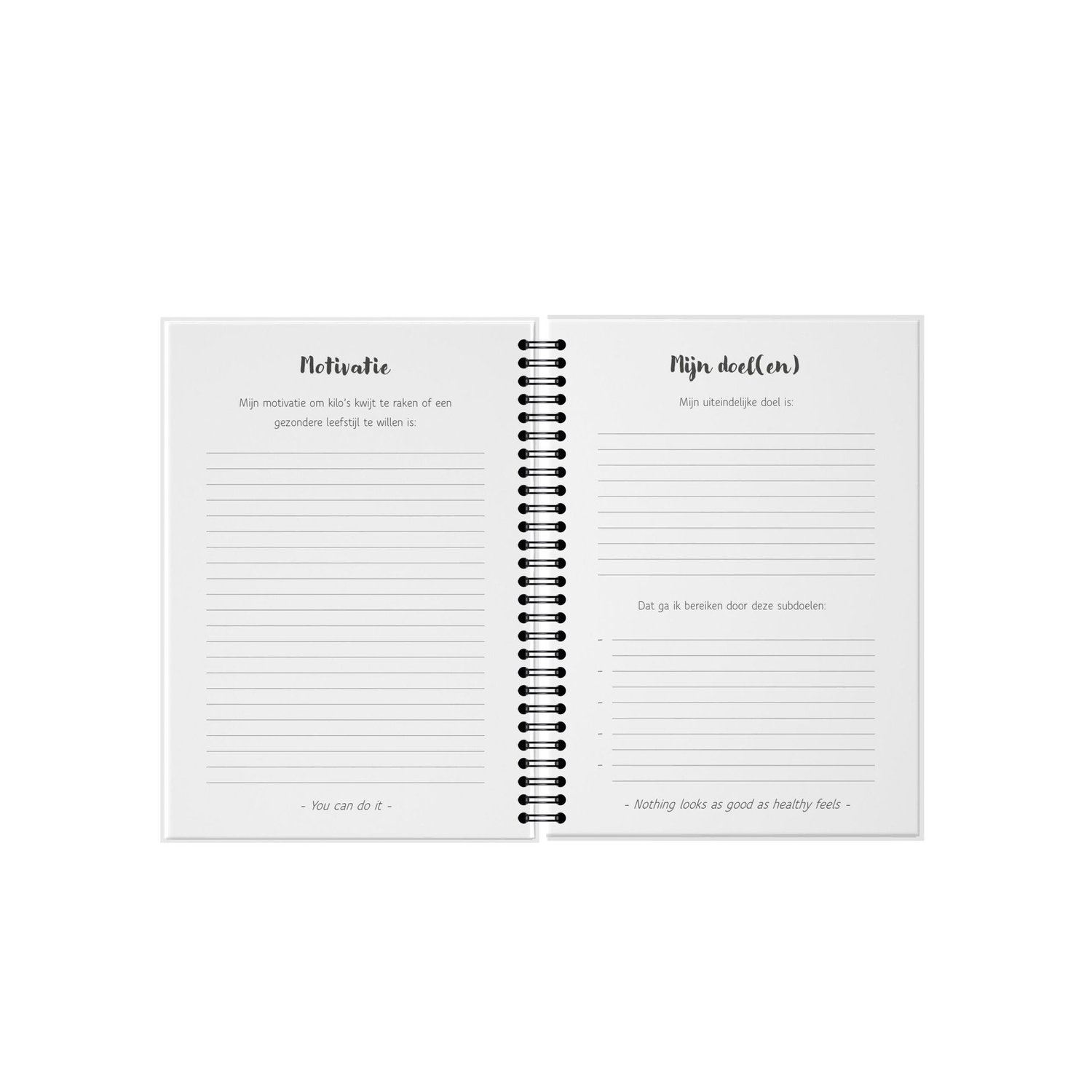 Fyllbooks Afslank dagboek & Weekmenu met boodschappenlijstje - Voordeelset