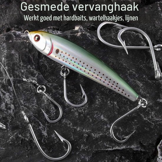 Duurzame Vissen Haken Set van 100 Stuks in 10 Maten, Carbon Staal met Plastic Opbergdoos, Perfect voor Zoet- en Zoutwater Visserij — afbeelding 2