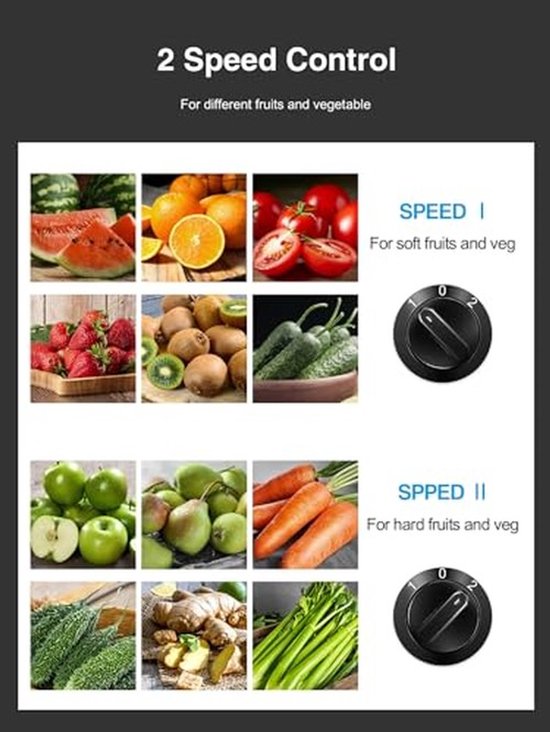 Grote Juicer Met Brede Vulopening voor Groenten en Fruit — afbeelding 3