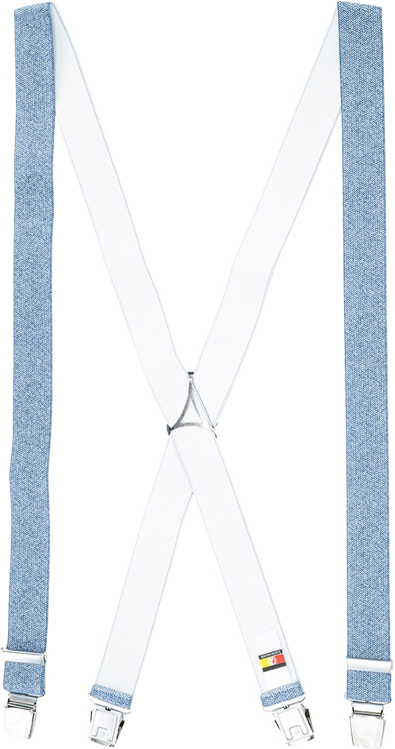LINDENMANN heren bretels met extra sterke clips X-vorm - grijs dessin