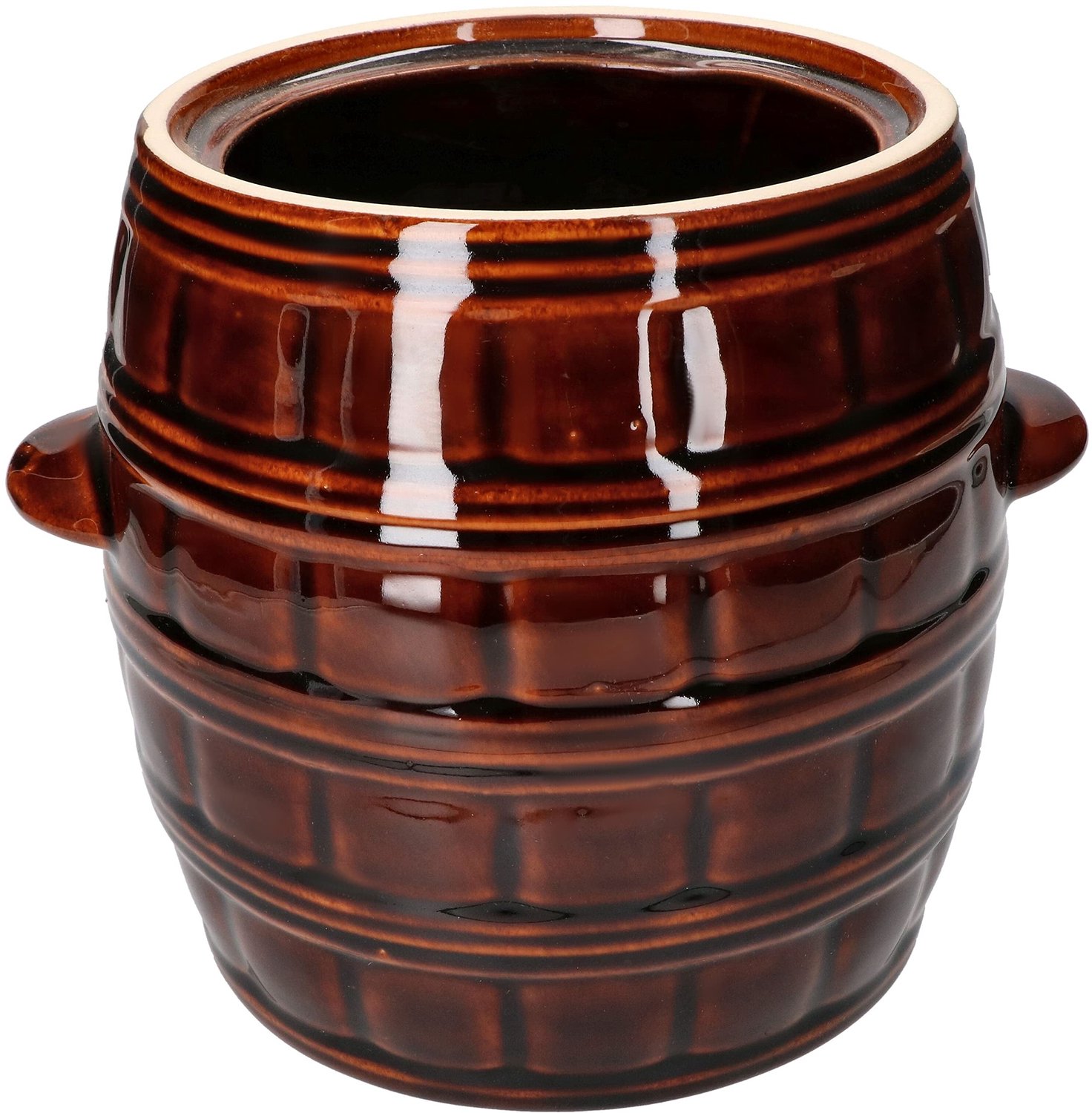 KOTARBAU® Fermentatiepot 5 L - Zuurkoolpot - Keramische Fermentatiepot Steengoed - Bruin