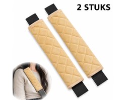 Gordelhoezen - 2 Stuks - 27 cm - Gordelkussen - Gordelbeschermer - Universele Autogordel Hoes - Geel
