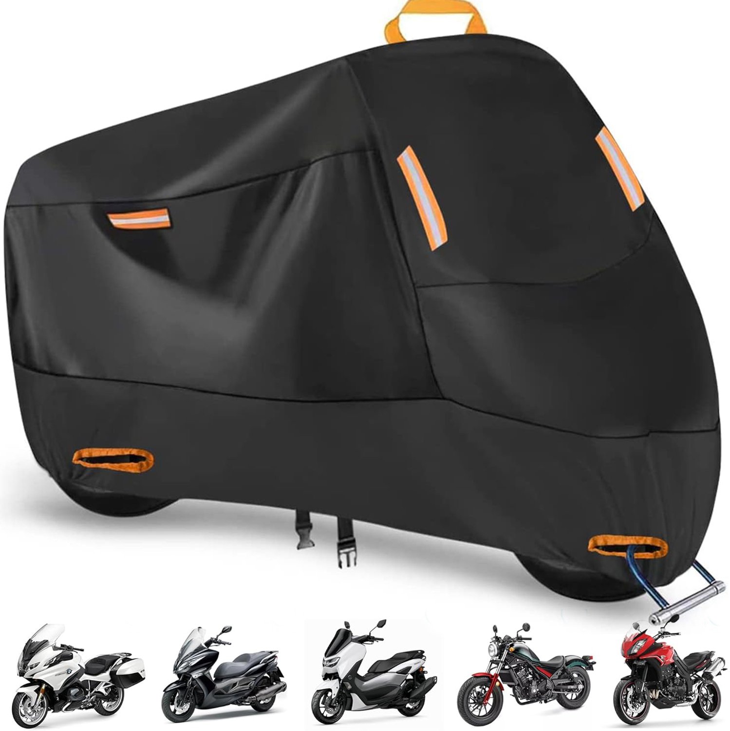 Robuuste Motorhoes - Motorhoes Voor Alle Seizoenen - Met Reflecterende Strips En Openingen Voor Een Slot