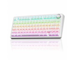 AULA F75 HE - Wit Contour - Gaming Toetsenbord – Hall Effect Magnetic Switches – Rapid Trigger – 75% – RGB – Hot-Swappable - Black King Magnetic Switch