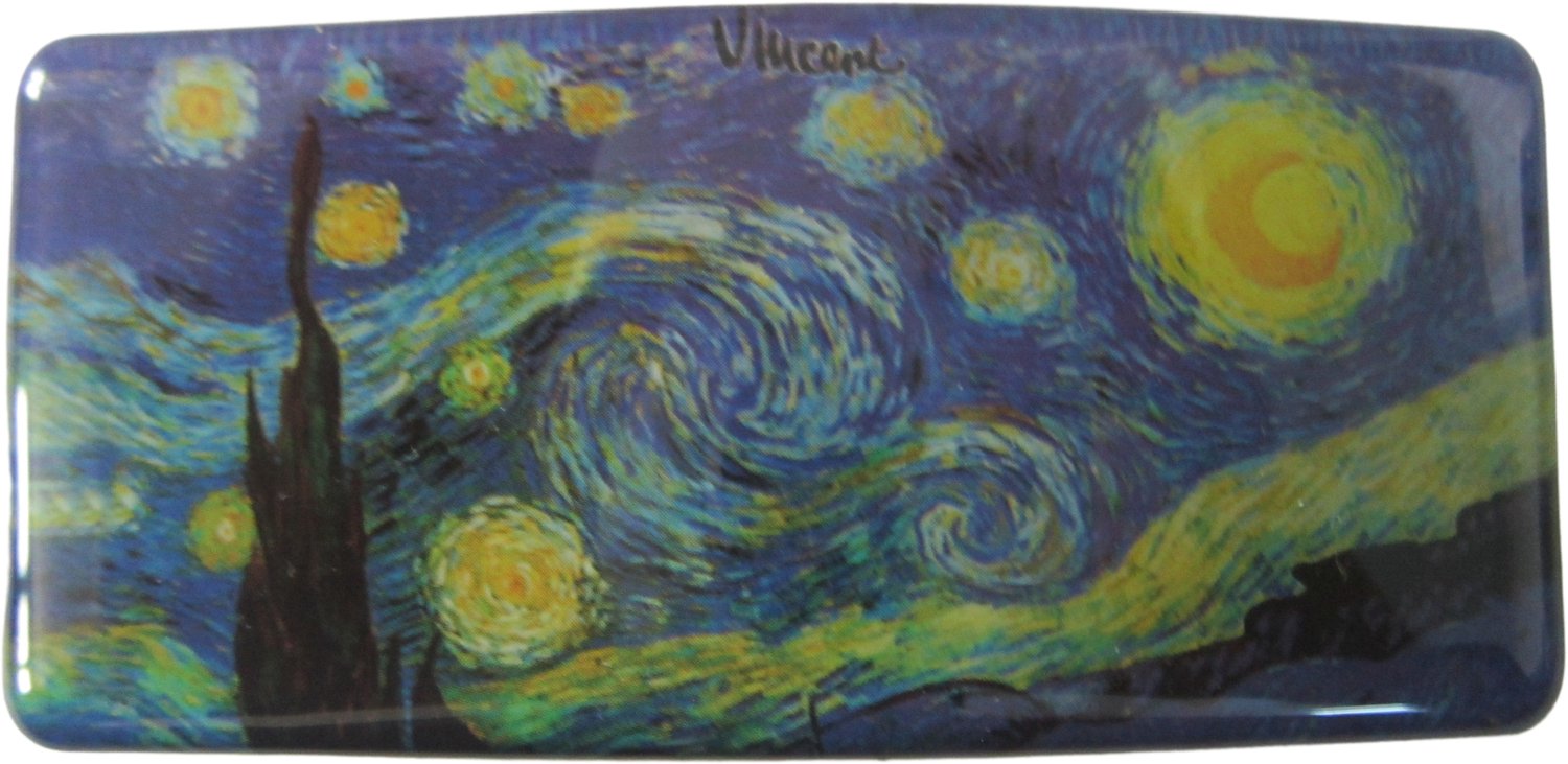 SOUV© - solide stevige duurzame Haarspeld Sterrennacht Vincent van Gogh- Haarklem - Haarclip - French barette - Patentspeld- Haaraccessoire - Beste kwaliteit - made in France speld - klemt zeer goed - glijdt niet uit -1 jaar garantie vincent van gogh