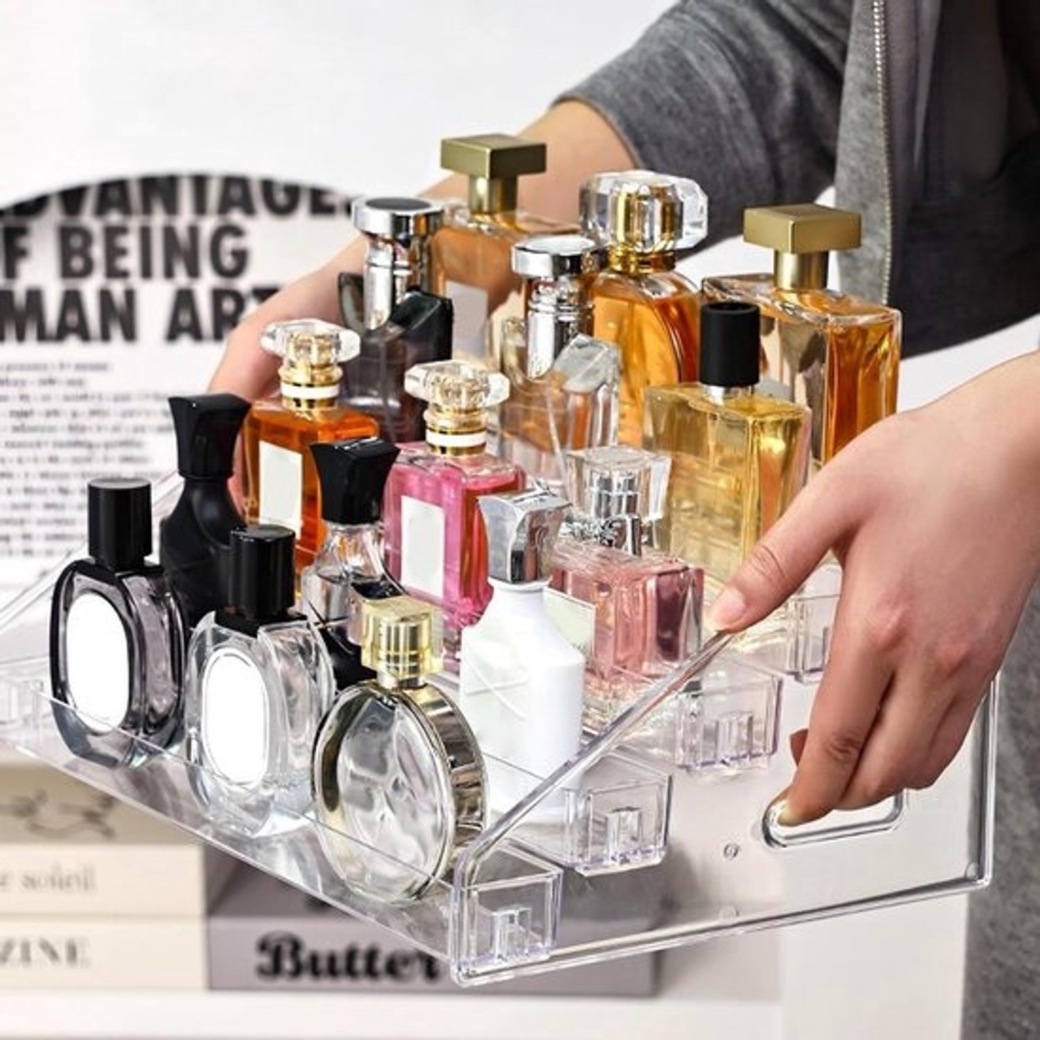 Nagellakorganizer - Cosmetica-display - Collectie presenteren - 7 lagen - Capaciteit van 168 flesjes - Transparant