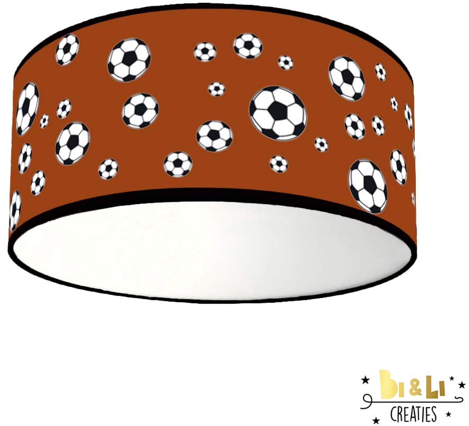 Plafondlamp voetbal oranje-sfeerverlichting-voetbal-incl diffuser-kinderkamer-lamp-incl plafondfitting