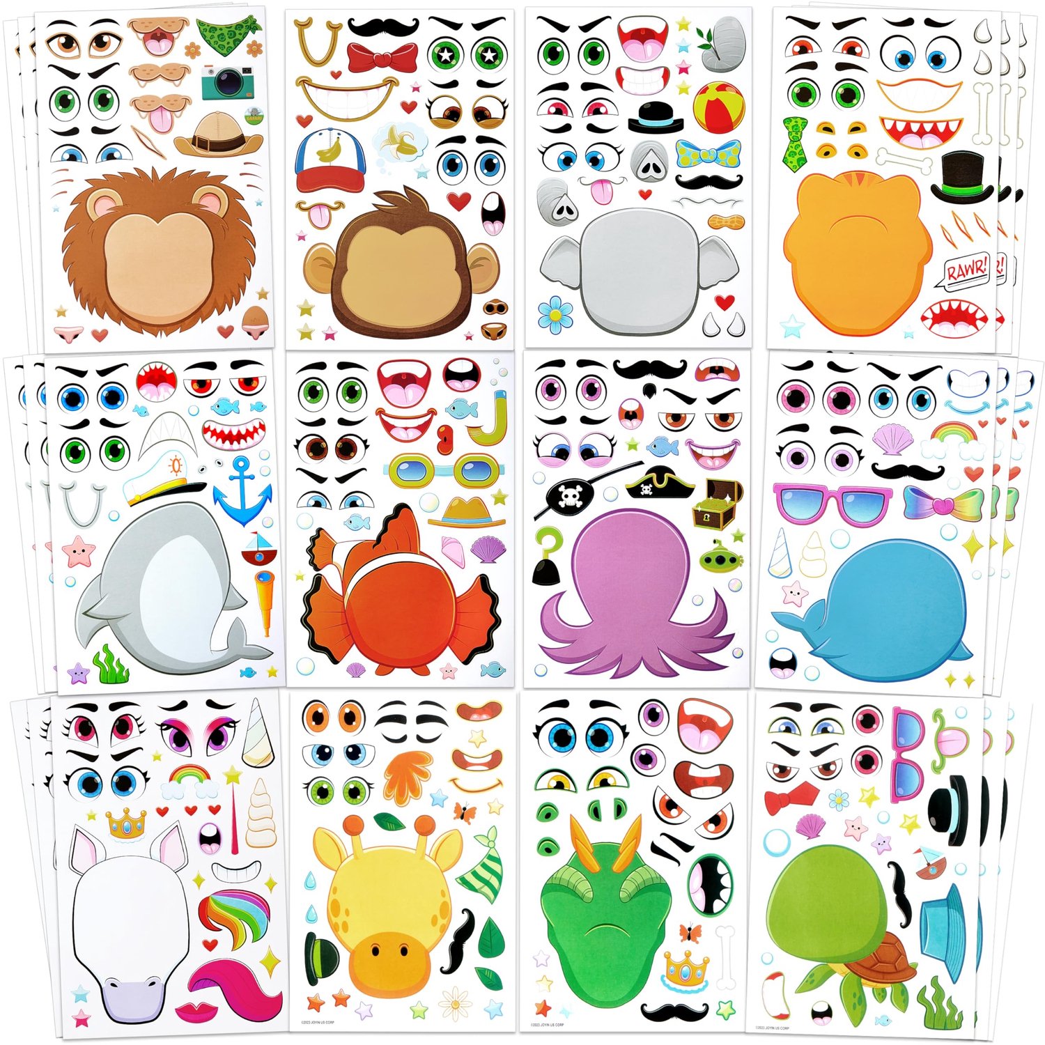 36 Dierenthema Stickervellen voor Creatieve Decoratie